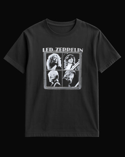 Led Zeppelin Grup Logo Siyah Tişört V2