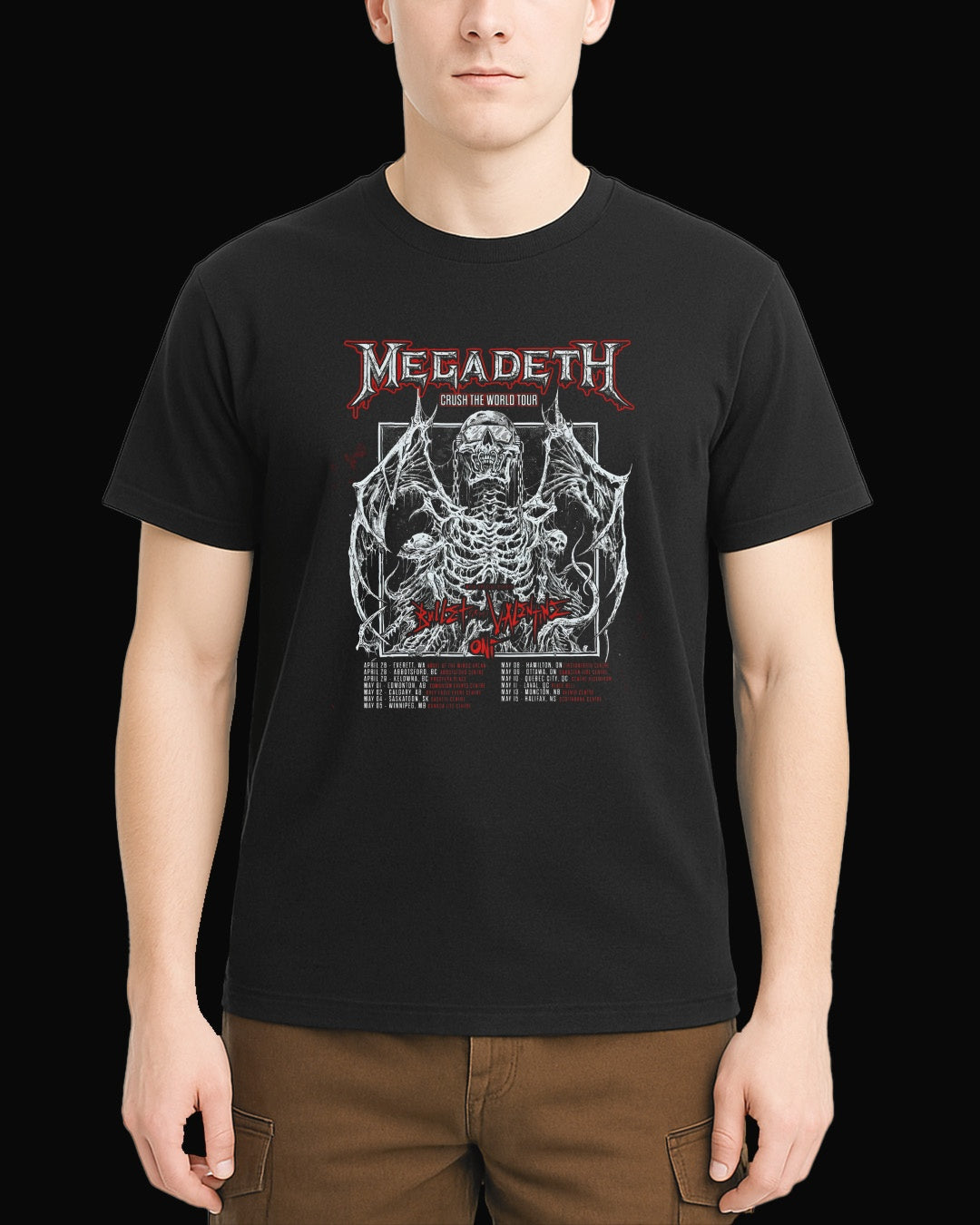 Megadeth Crush The World Tour Siyah Tişört