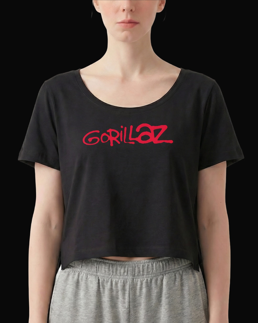 Gorillaz Grup Logo Siyah Kadın Tişört