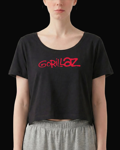 Gorillaz Grup Logo Siyah Kadın Tişört