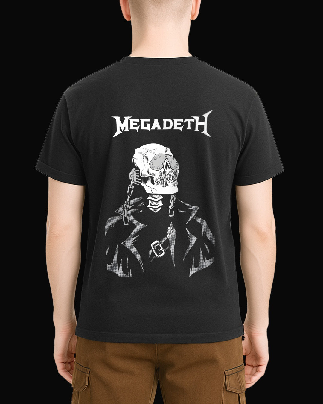 Megadeth Siyah Palto Sırt Baskılı Siyah Tişört
