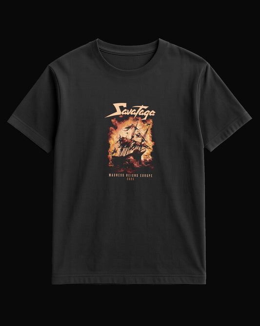 Savatage Madness Reign Europe 2025 Tour Siyah Tişört V2