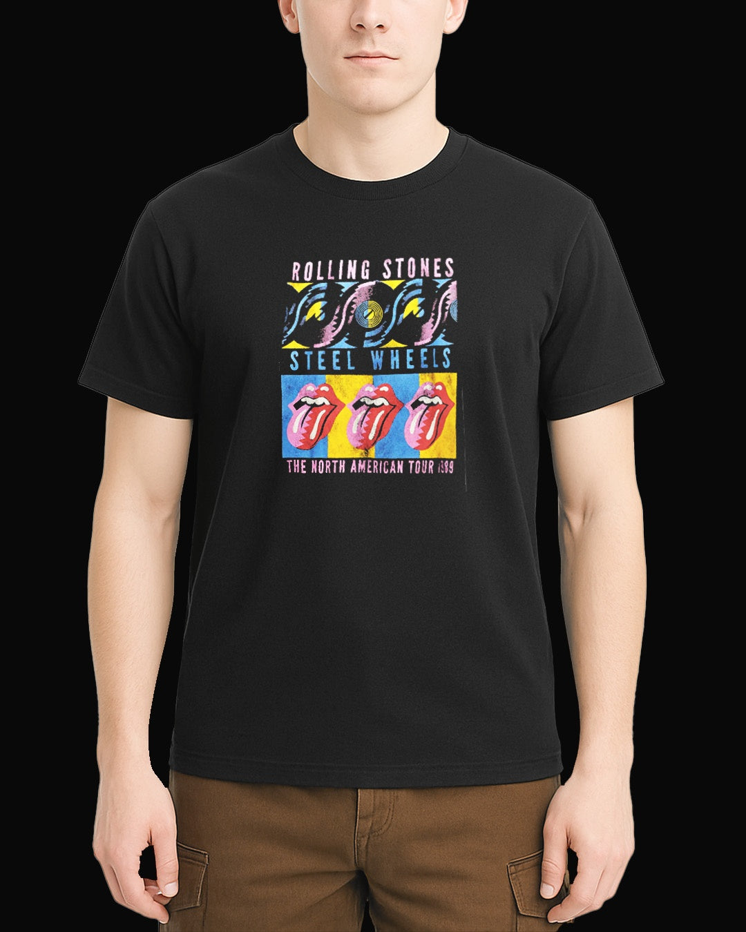 The Rolling Stones Steel Wheels Siyah Tişört