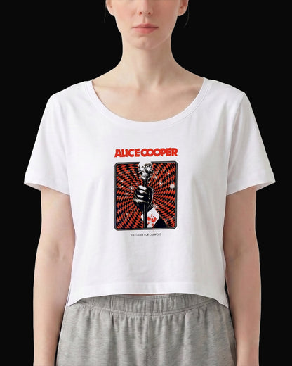 Alice Cooper Too Close For Comfort Beyaz Kadın Tişört