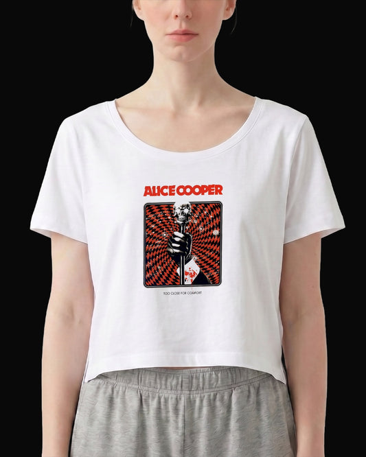 Alice Cooper Too Close For Comfort Beyaz Kadın Tişört