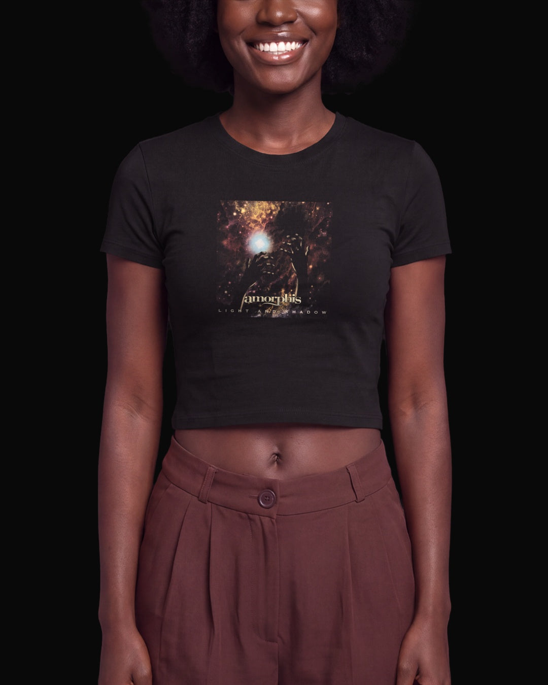 Amorphis Light and Shadow Siyah Baby Tee Tişört