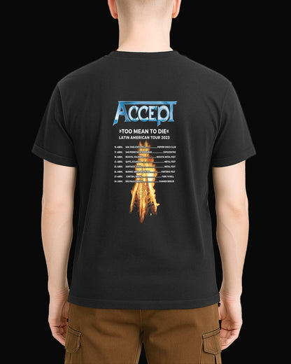 Accept Too Mean To Die Sırt Baskılı Siyah Tişört