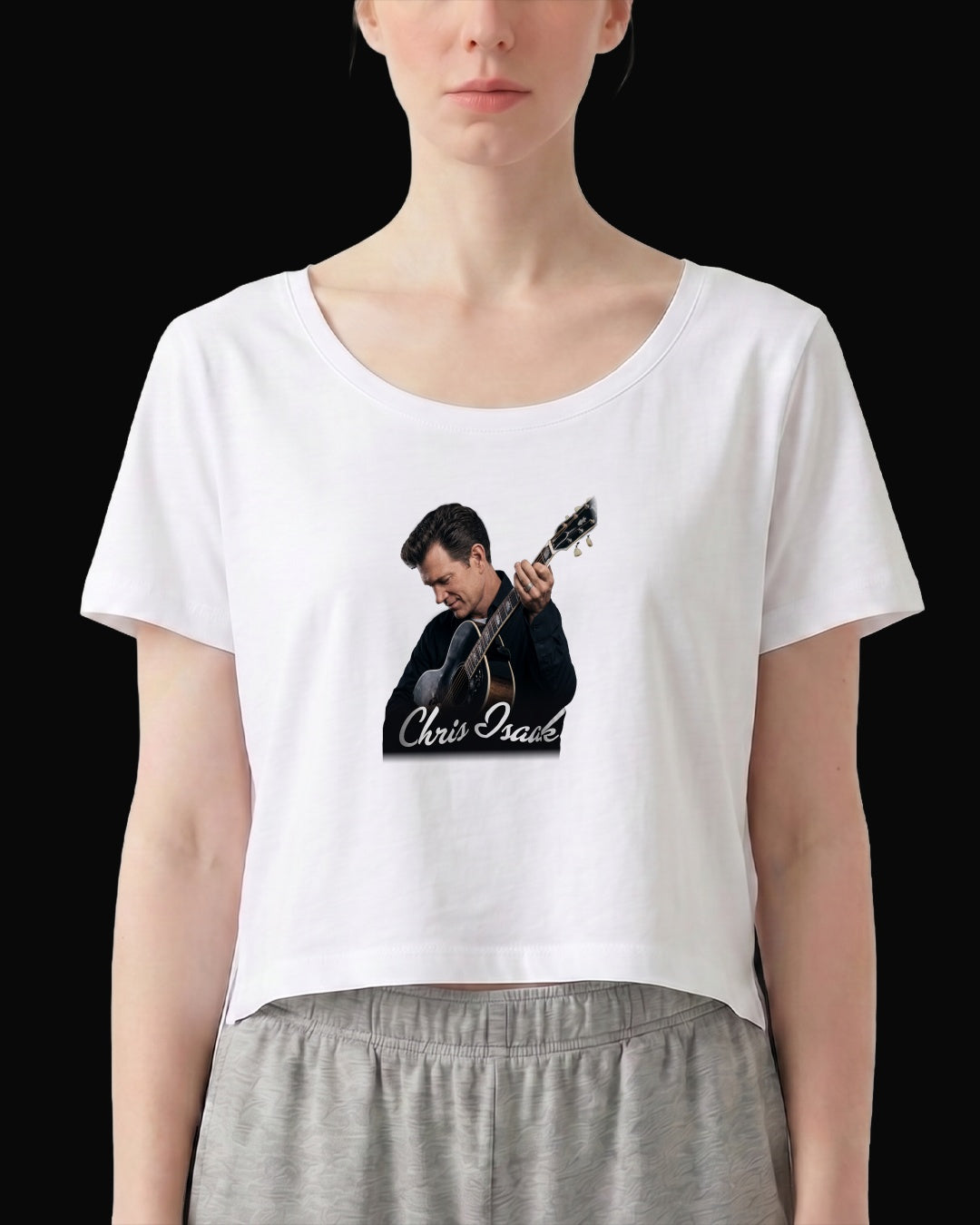 Chris Isaak Black Guitar Beyaz Kadın Tişört