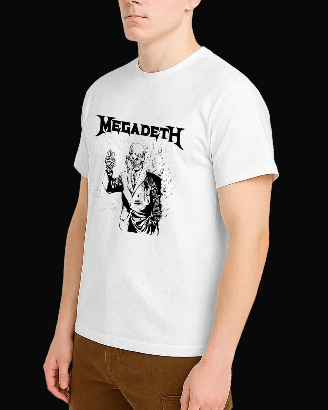 Megadeth Grup Logo Beyaz Tişört