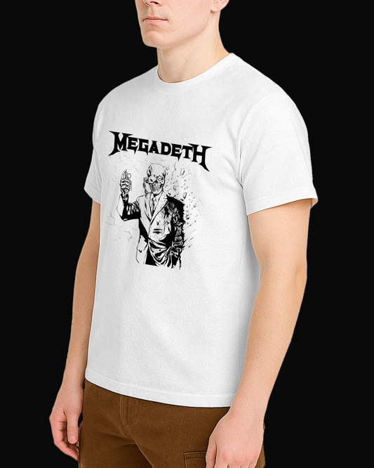 Megadeth Grup Logo Beyaz Tişört