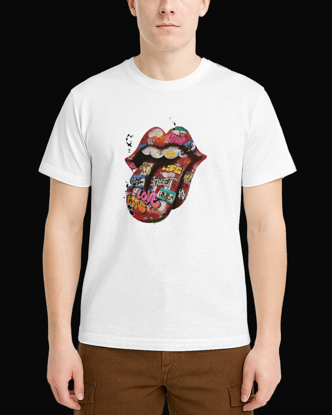 The Rolling Stones Grafitti Tongue Beyaz Tişört