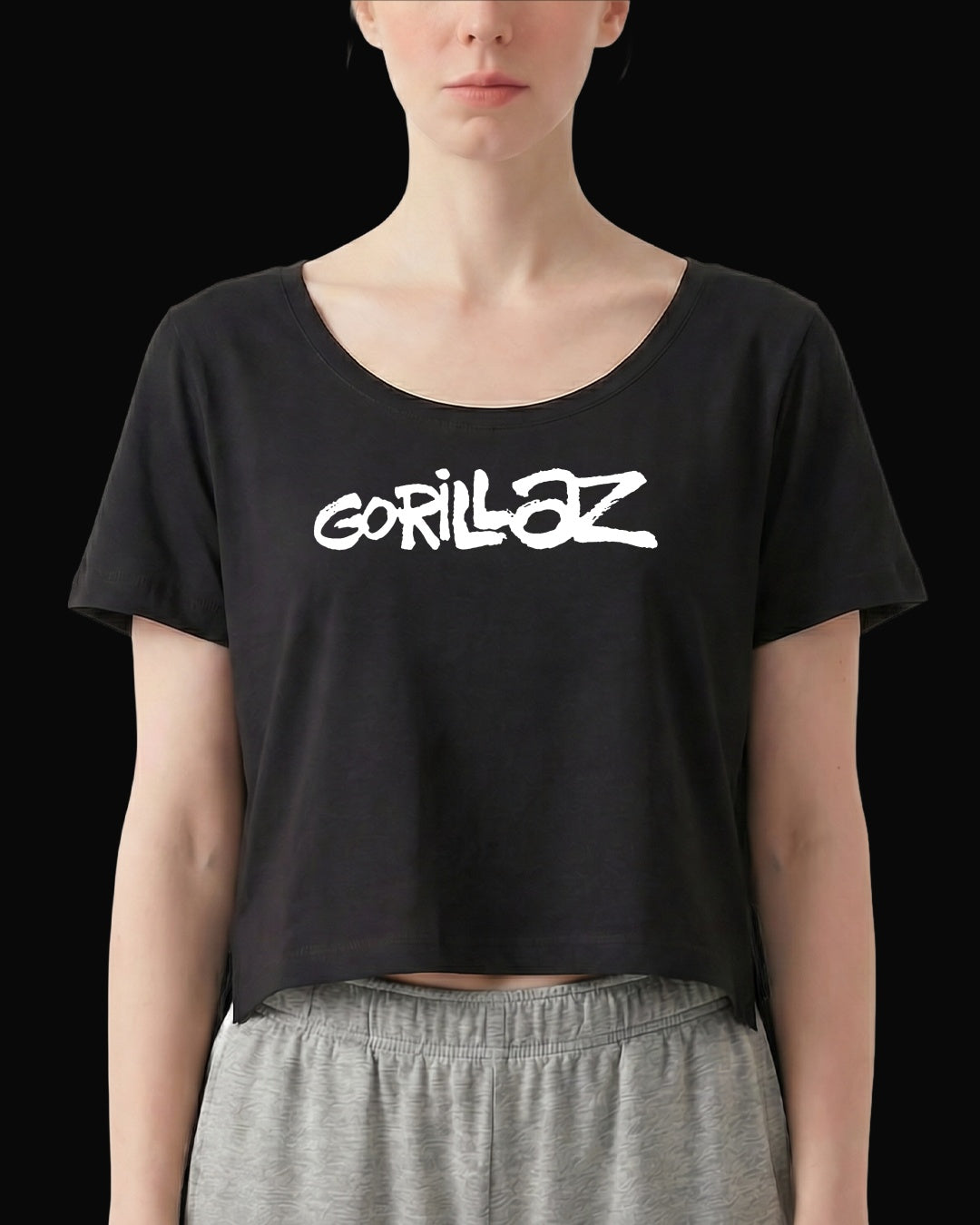 Gorillaz Grup Logo Siyah Kadın Tişört V2