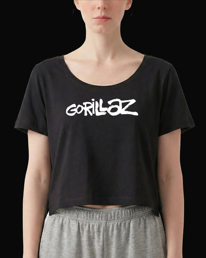 Gorillaz Grup Logo Siyah Kadın Tişört V2