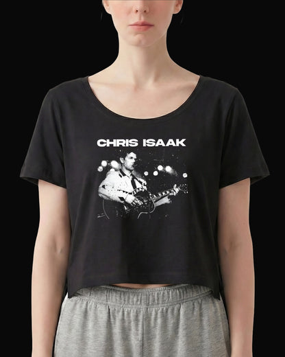 Chris Isaak Singing Guitar Siyah Kadın Tişört