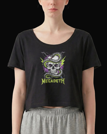 Megadeth VENOMOUS SNAKE Siyah Kadın Tişört