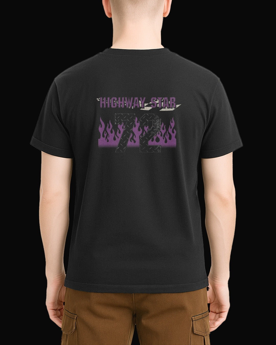 Deep Purple Highway Star 72 Sırt Baskılı Siyah Tişört