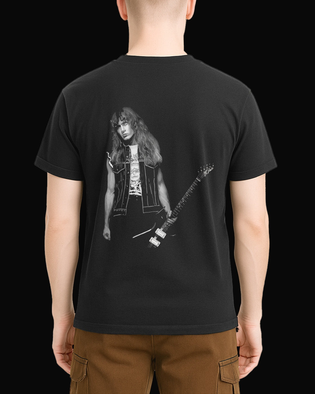 Megadeth Dave Mustaine Sırt Baskılı Siyah Tişört
