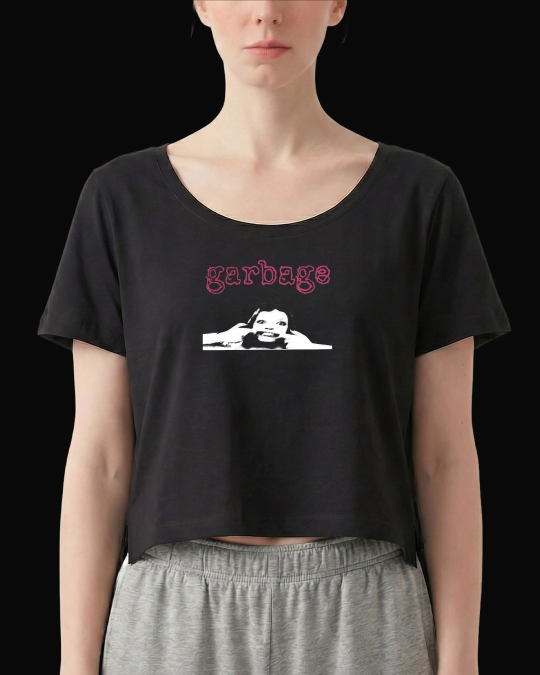 Garbage SMILE Siyah Kadın Tişört