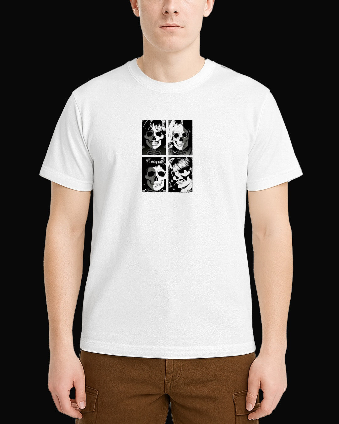 The Beatles Skull Beyaz Tişört