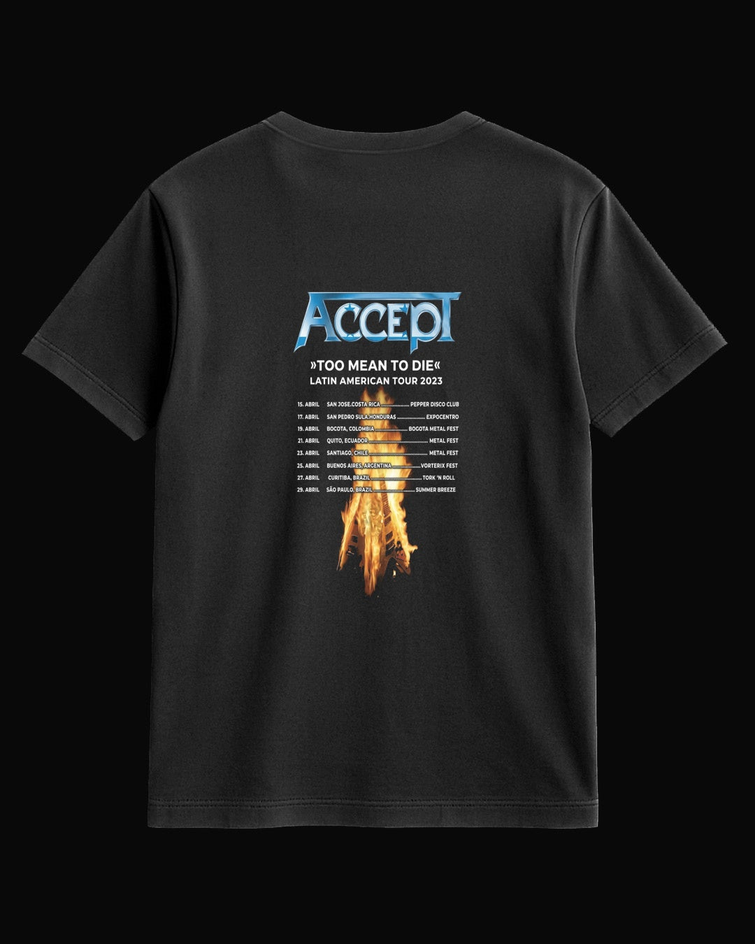 Accept Too Mean To Die Sırt Baskılı Siyah Tişört