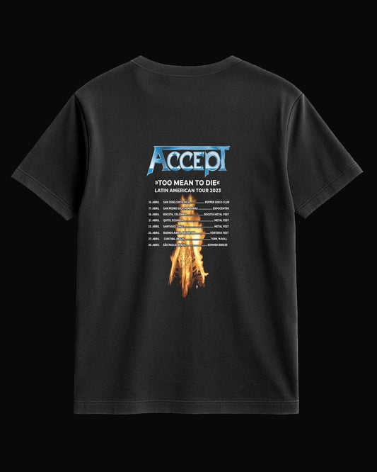 Accept Too Mean To Die Sırt Baskılı Siyah Tişört