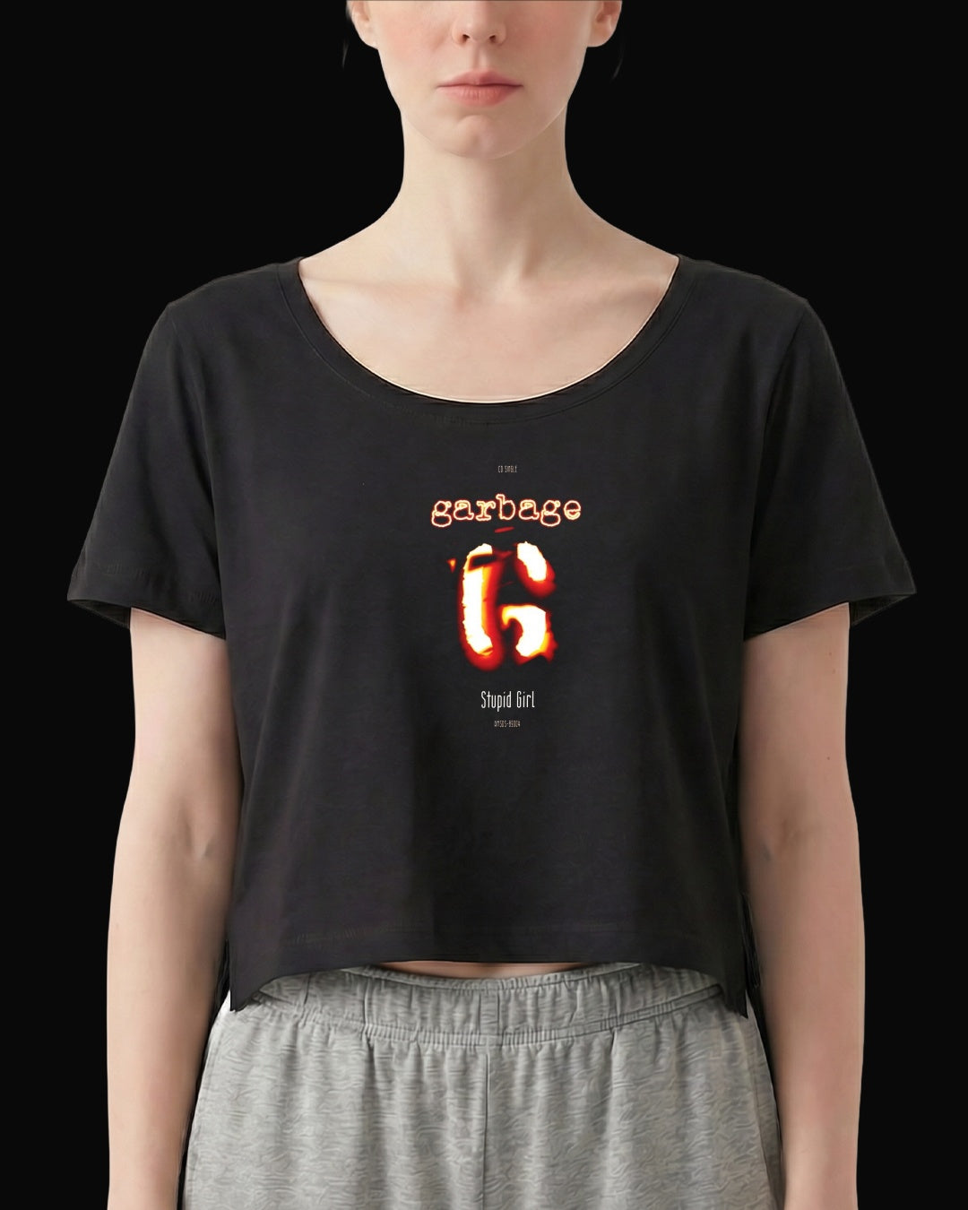Garbage Stupid Girl Siyah Kadın Tişört