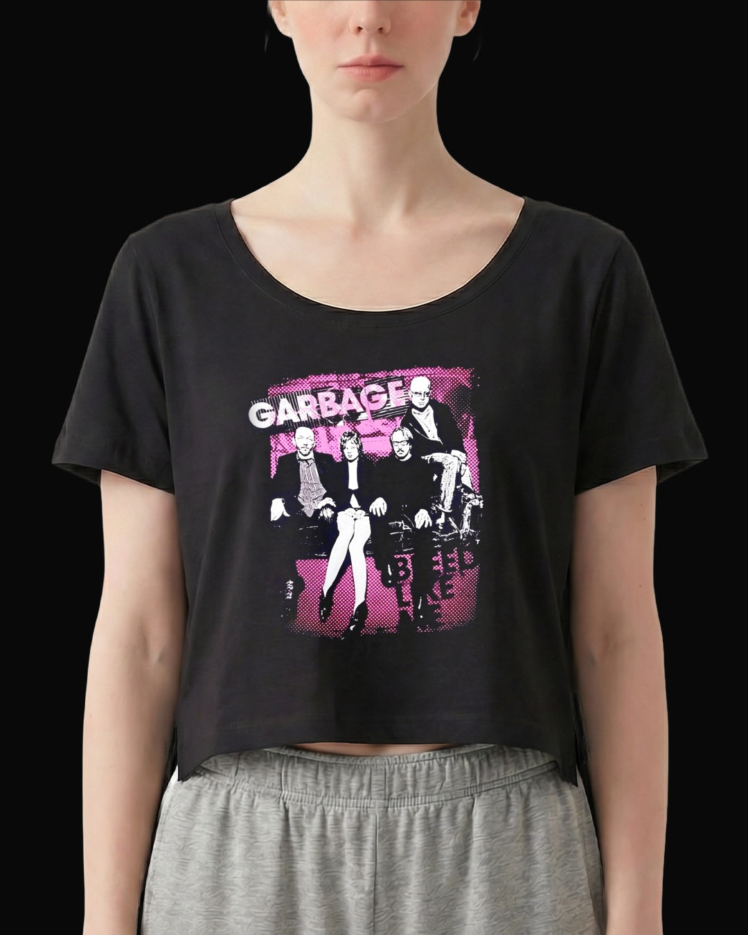 Garbage Bleed Like Me Siyah Kadın Tişört V2