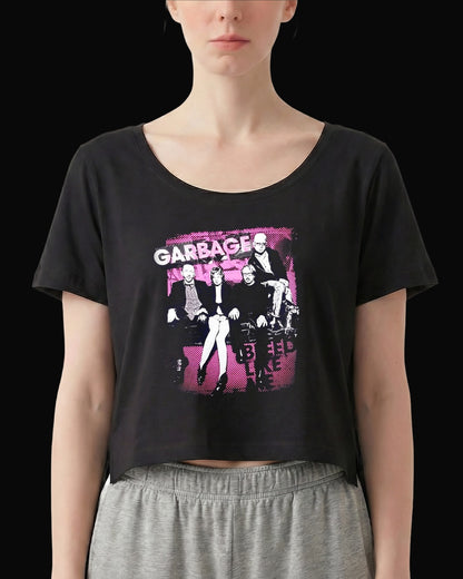 Garbage Bleed Like Me Siyah Kadın Tişört V2