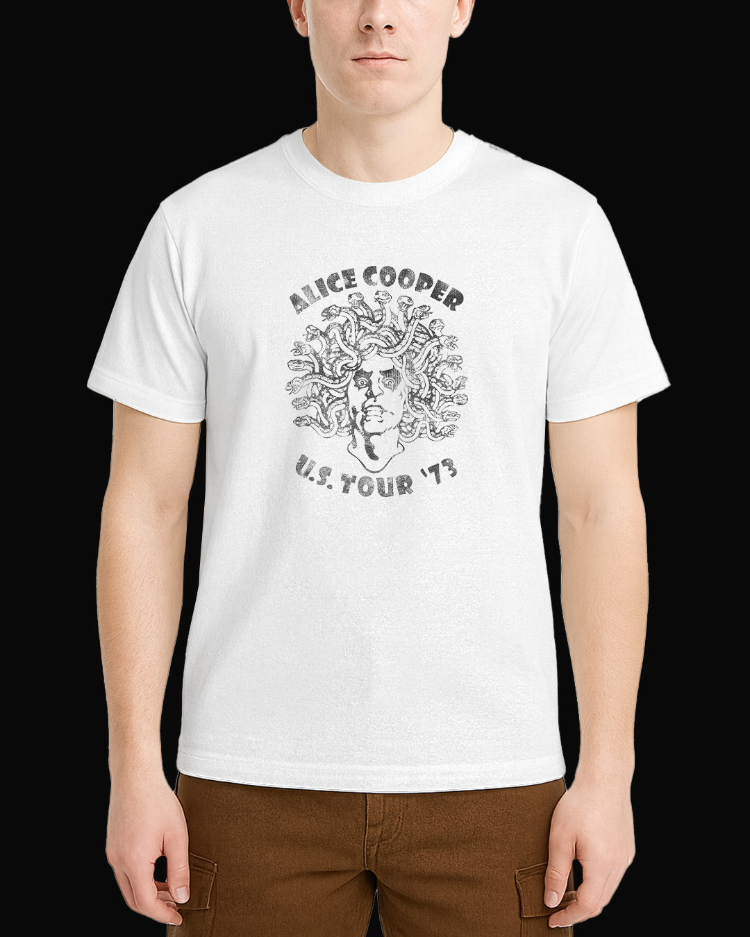 Alice Cooper Medusa U.S. Tour '73 White T-Shirt