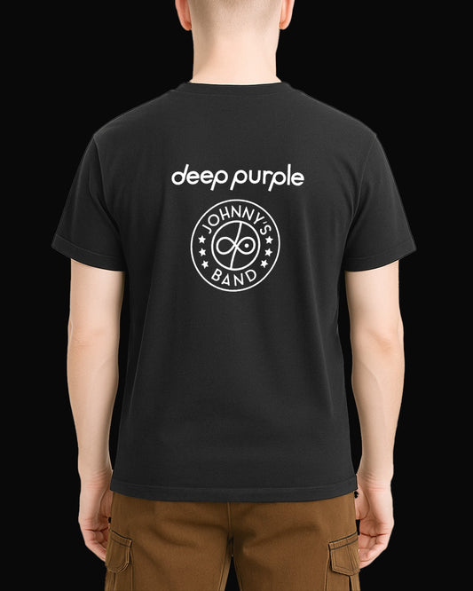 Deep Purple Johnny's Band Crew Sırt Baskılı Siyah Tişört