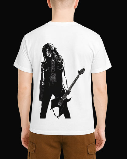 Megadeth Dave Mustaine Sırt Baskılı Beyaz Tişört
