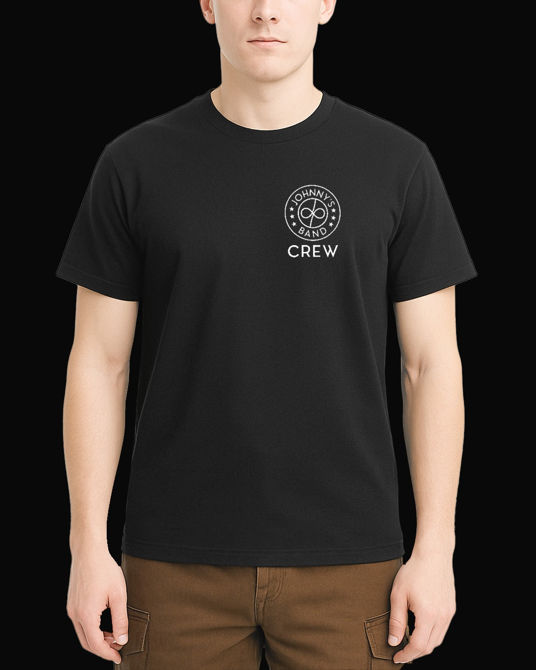 Deep Purple Johnny's Band Crew Sırt Baskılı Siyah Tişört