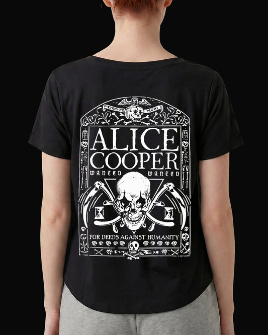 Alice Cooper Memento Mori Sırt Baskılı Siyah Kadın Tişört-2