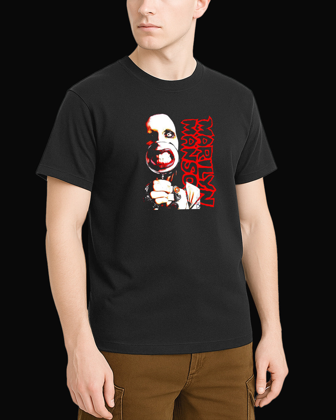 Marilyn Manson Büyüteç Siyah Tişört