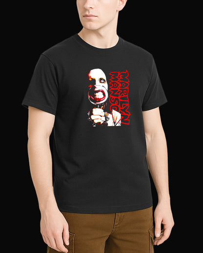 Marilyn Manson Büyüteç Siyah Tişört