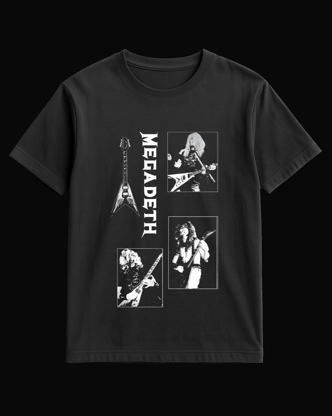 Megadeth Grup Üyeleri Siyah Kadın Tişört