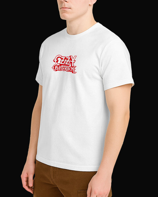 Ozzy Osbourne Red Logo Beyaz Tişört