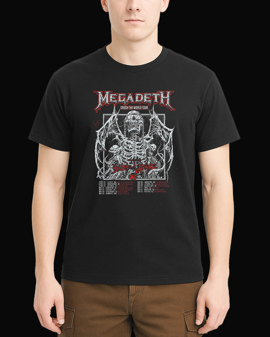 Megadeth Crush The World Tour Siyah Tişört