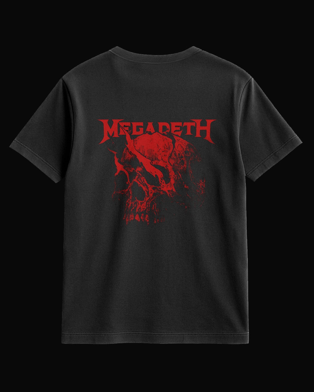 Megadeth Half-Skull  Sırt Baskılı Siyah Tişört