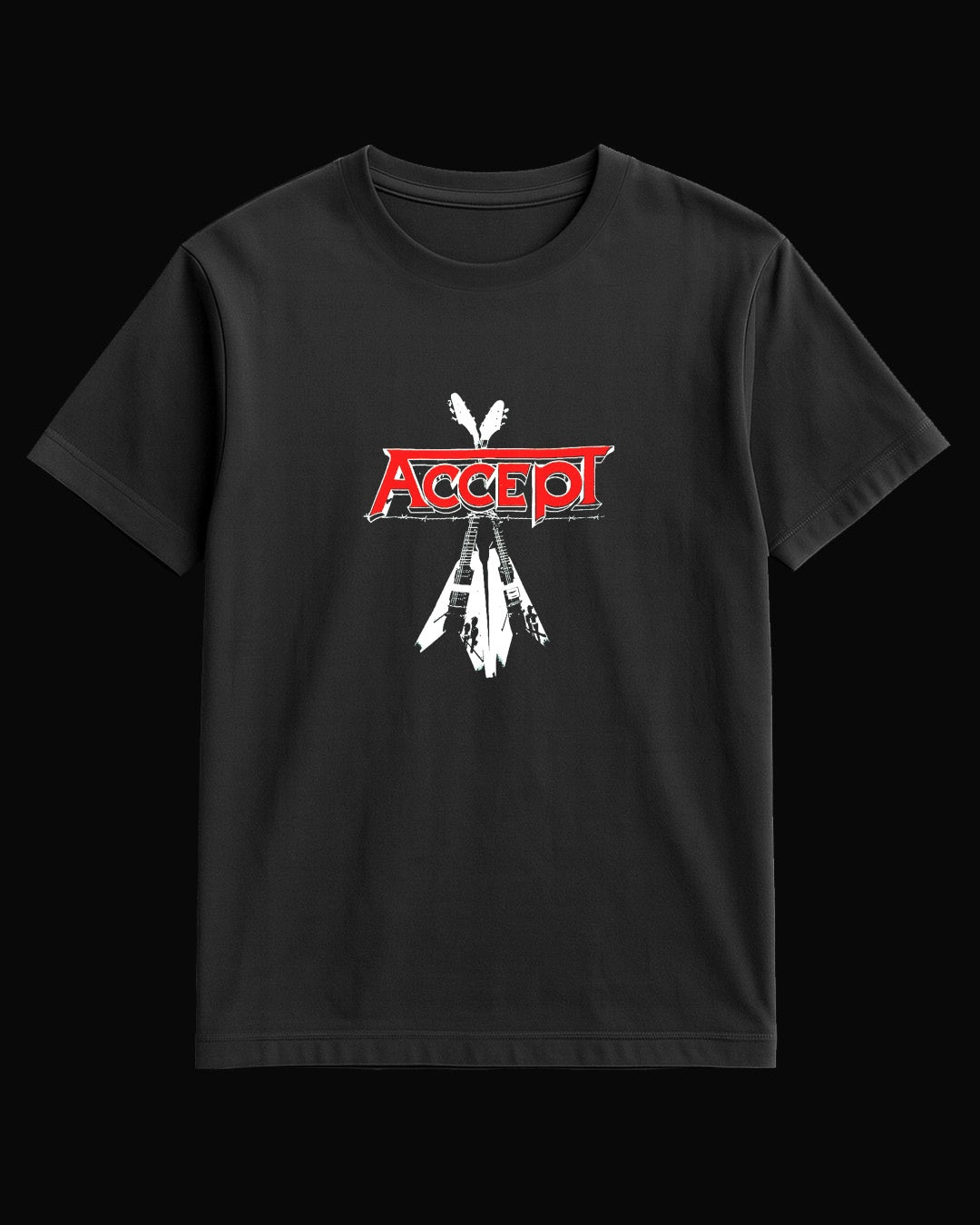Accept Double Guitar Siyah Tişört