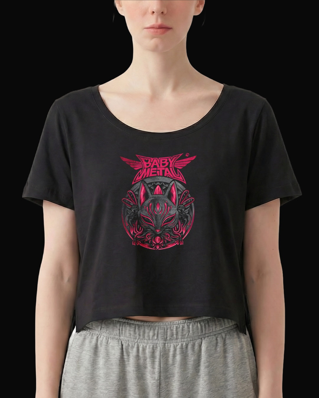 Babymetal Fox God Siyah Kadın Tişört