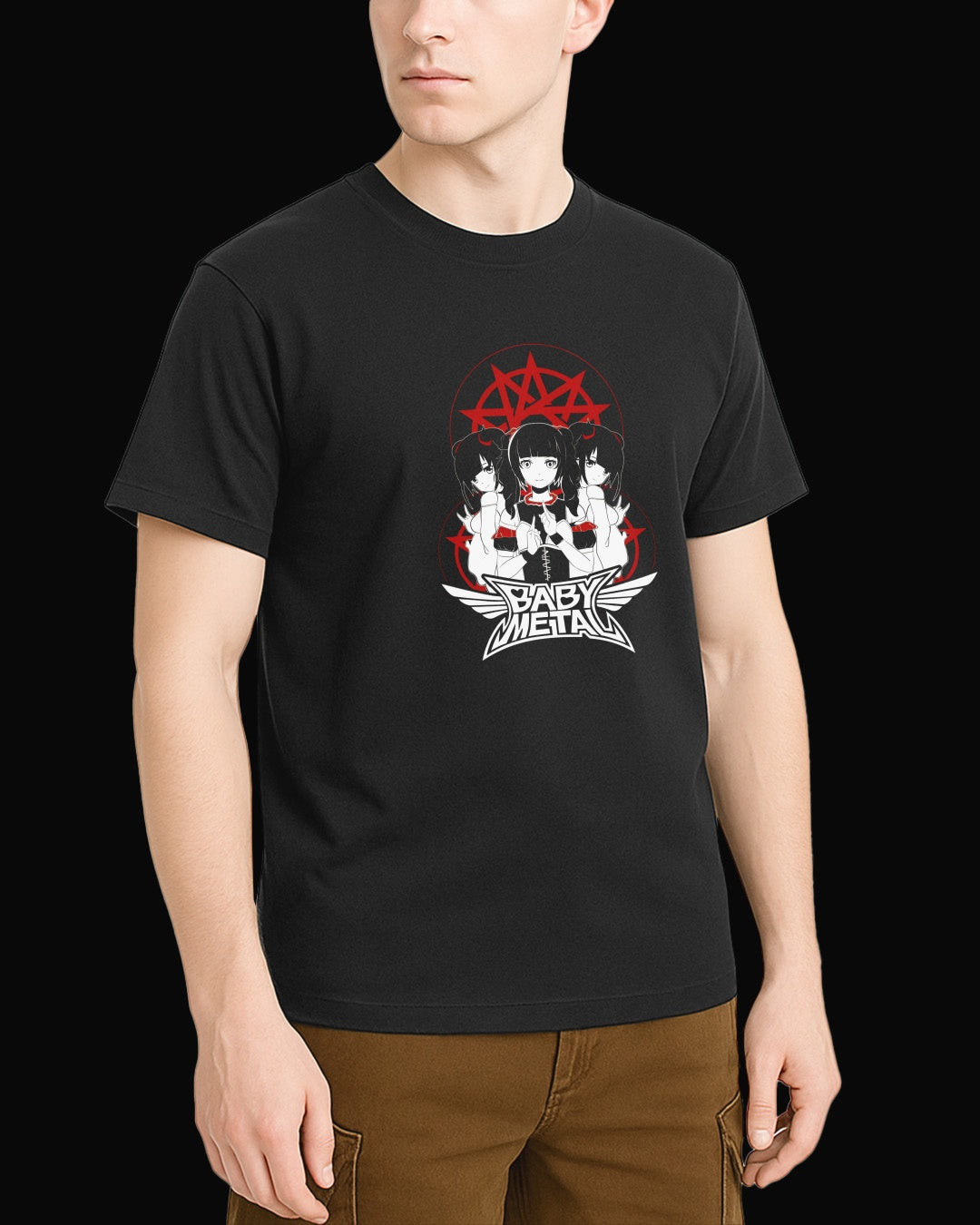 Babymetal Anime Drawn Siyah Tişört