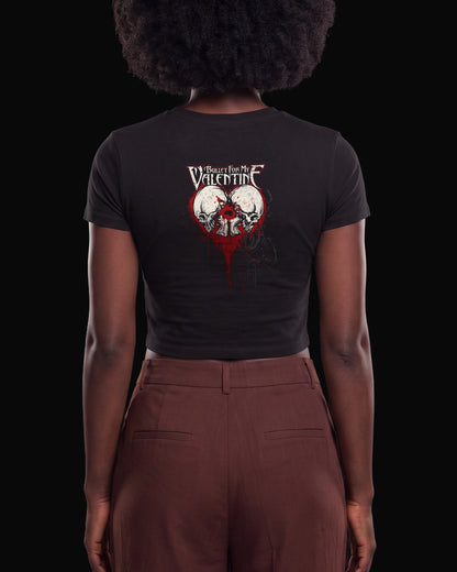 Bullet For My Valentine Kalp Sırt Baskılı Siyah Baby Tee Tişört