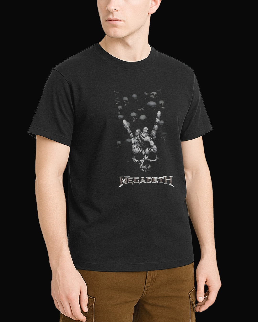 Megadeth Rock Sign Siyah Tişört