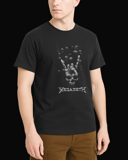 Megadeth Rock Sign Siyah Tişört
