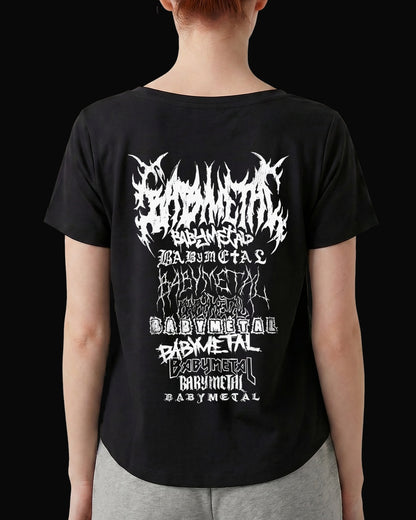 Babymetal Logo's of Grup Sırt Baskılı Siyah Kadın Tişört