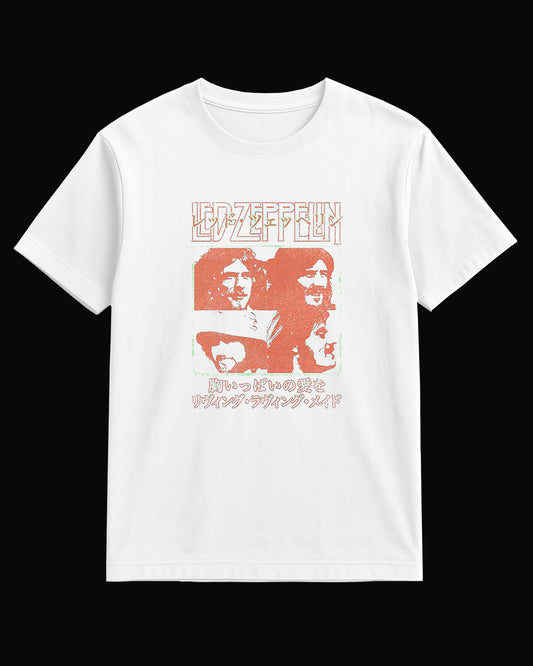 Led Zeppelin Band Logo White T-Shirt