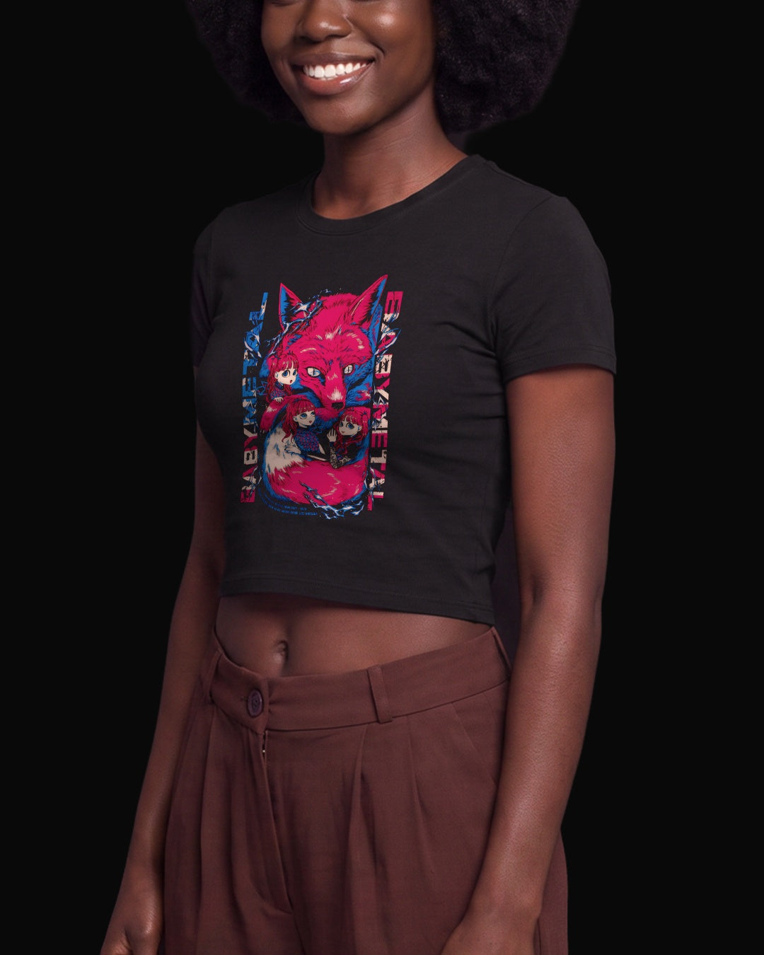 Babymetal Fox and Girls Siyah Baby Tee Tişört