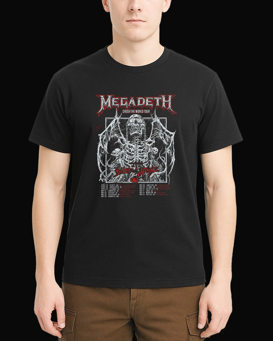 Megadeth Crush The World Tour Siyah Tişört