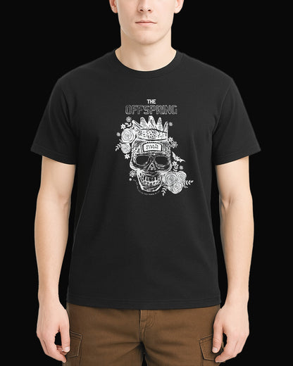 The Offspring Rose Skull Siyah Tişört